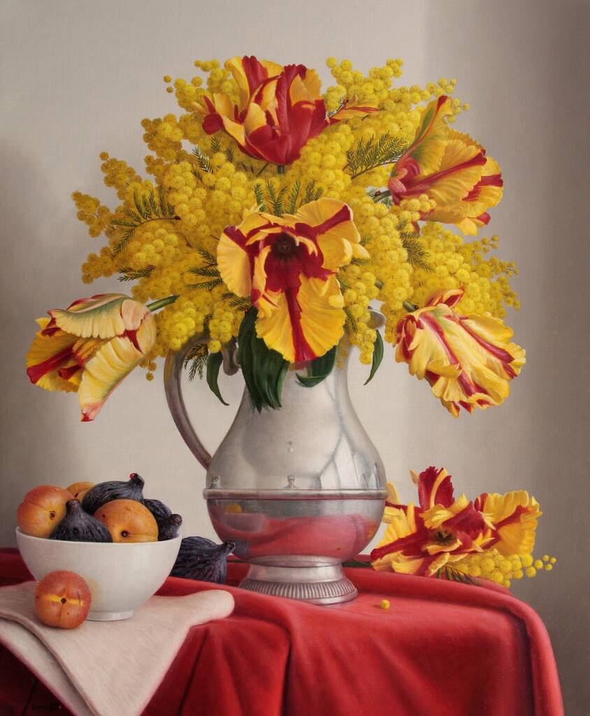 Le Bouquet De Mimosas Et Tulipes Perroquets (8f) 2022